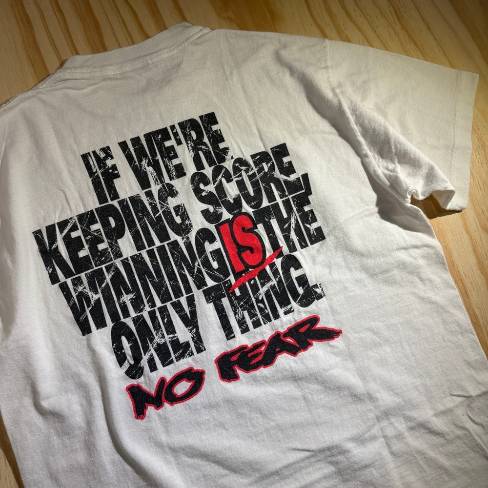 No Fear Unisex Winning Is The Only Thing Graphic Quote T-Shirt White Size XL
